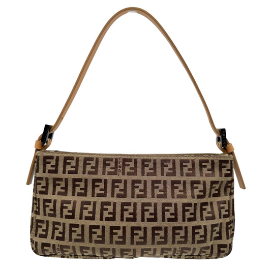 Fendi Small Shoulder Pochette Bag Tan Zucchino Monogram