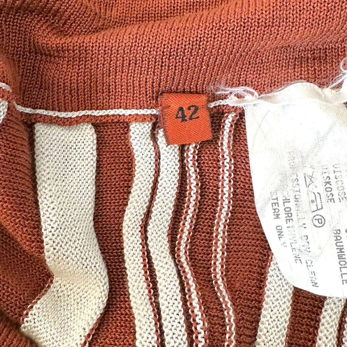 Missoni Knit Halter Tank Light Blue Rust Brown Striped