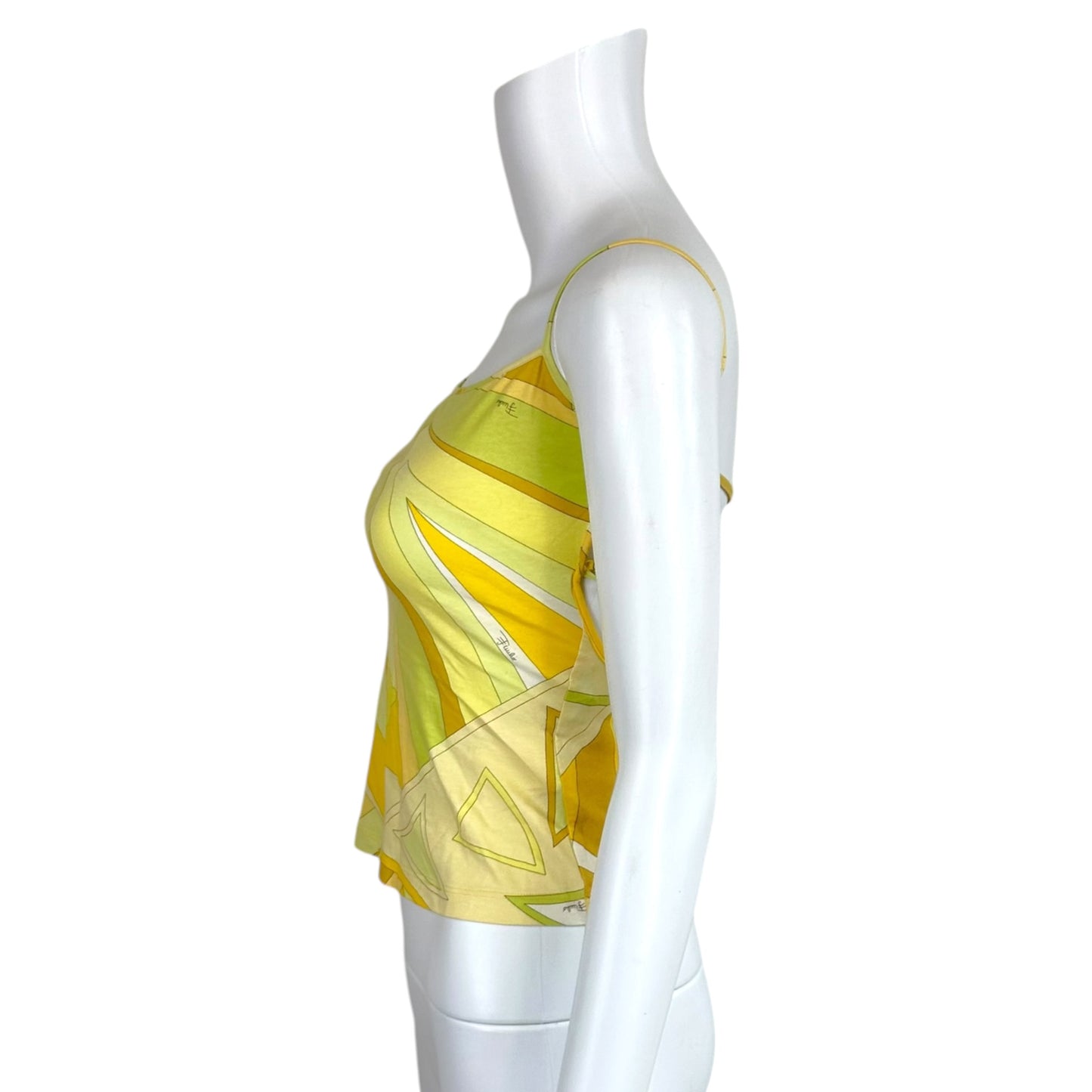 Emilio Pucci Yellow Printed Open Back Cami Top