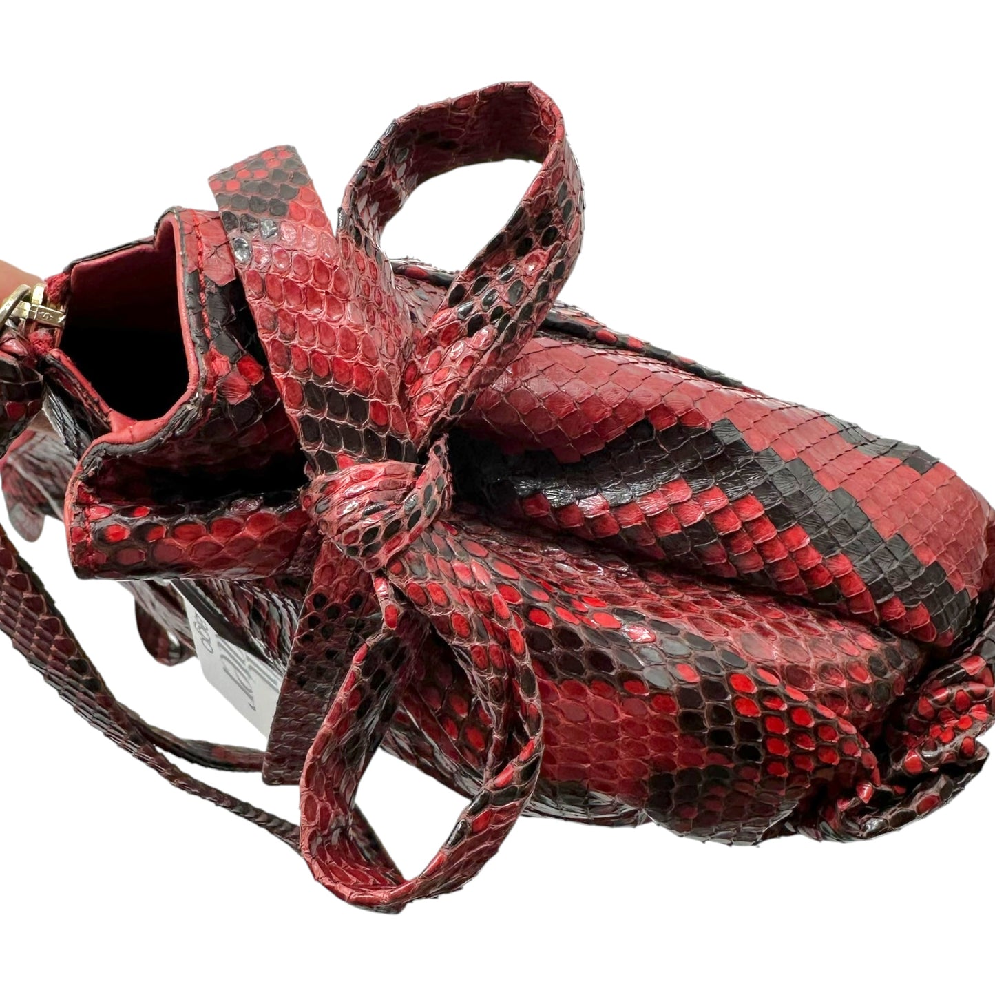 Gucci Python Hysteria Clutch Bag Red Black