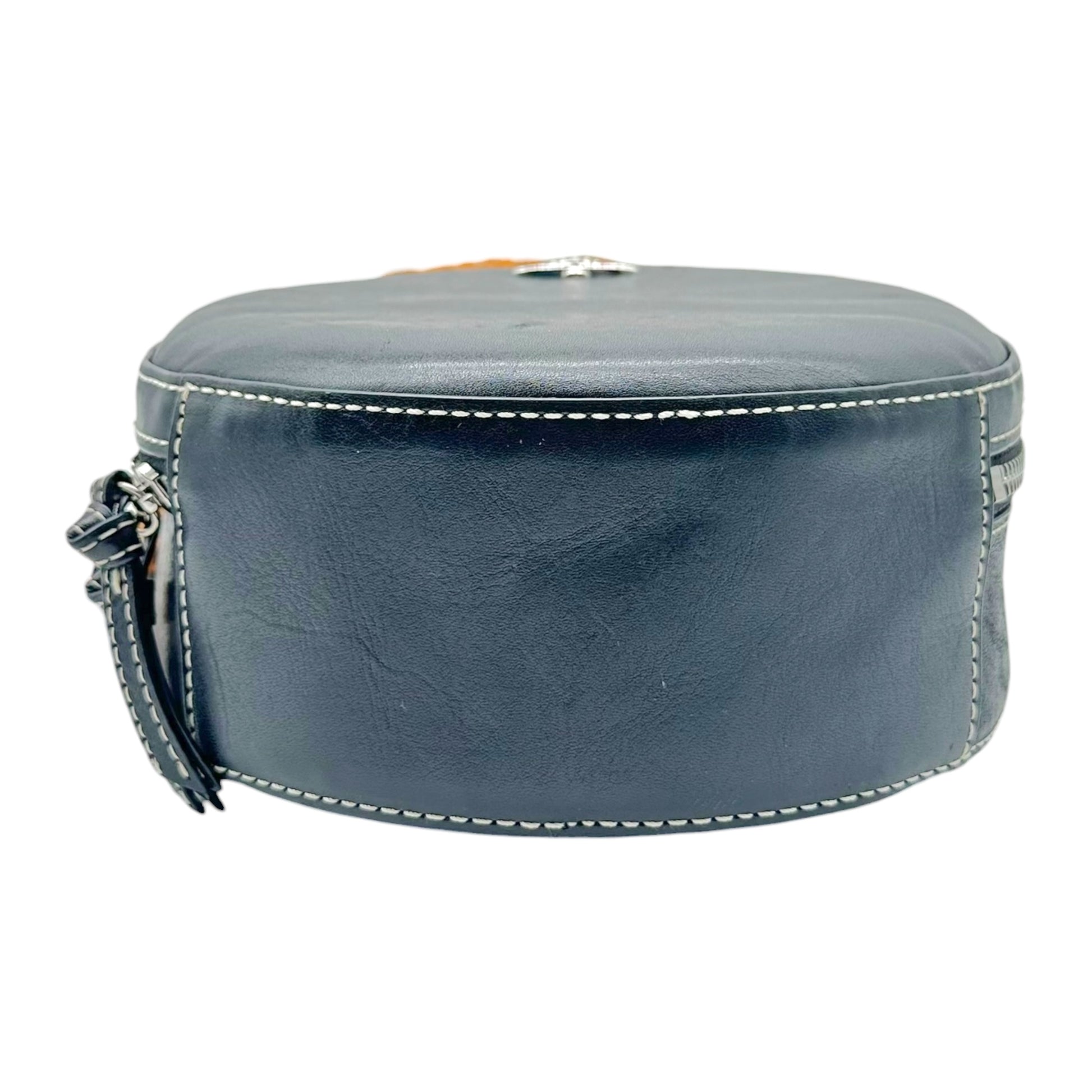 Vivienne Westwood Round Black Crossbody Bag With Macrame Strap