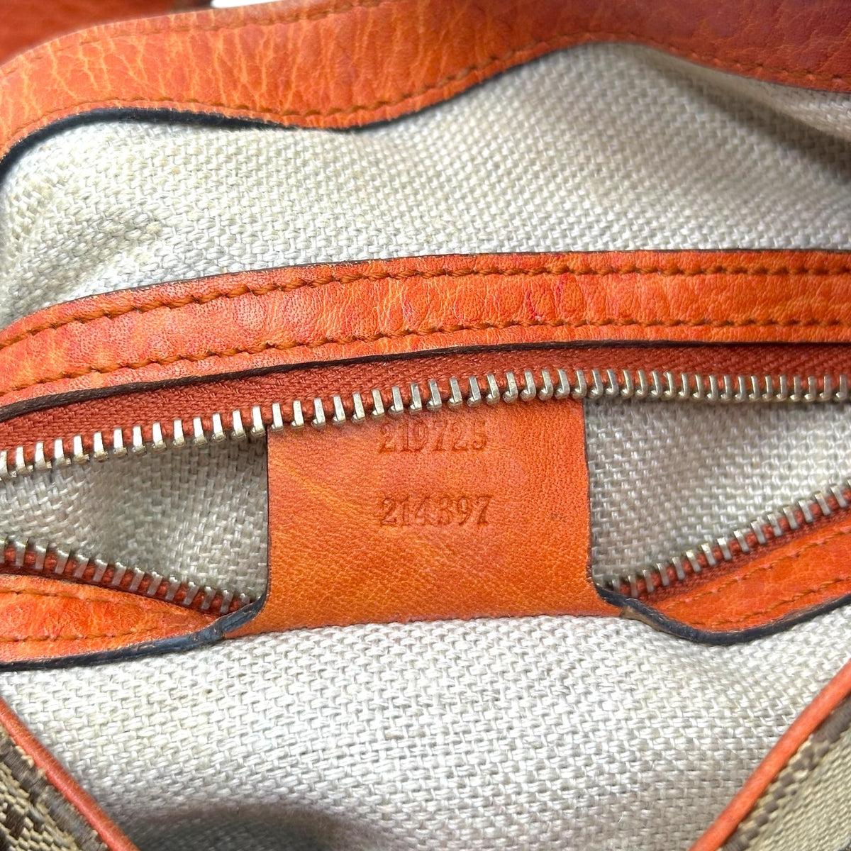 Gucci Burnt Orange & Tan Monogram New Jackie 2-Way Fringe Trim Shoulder Bag