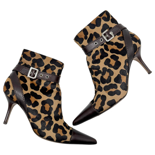 Dolce & Gabbana Leopard Print Ponyhair Heeled Logo Boots - Outfit Repeater