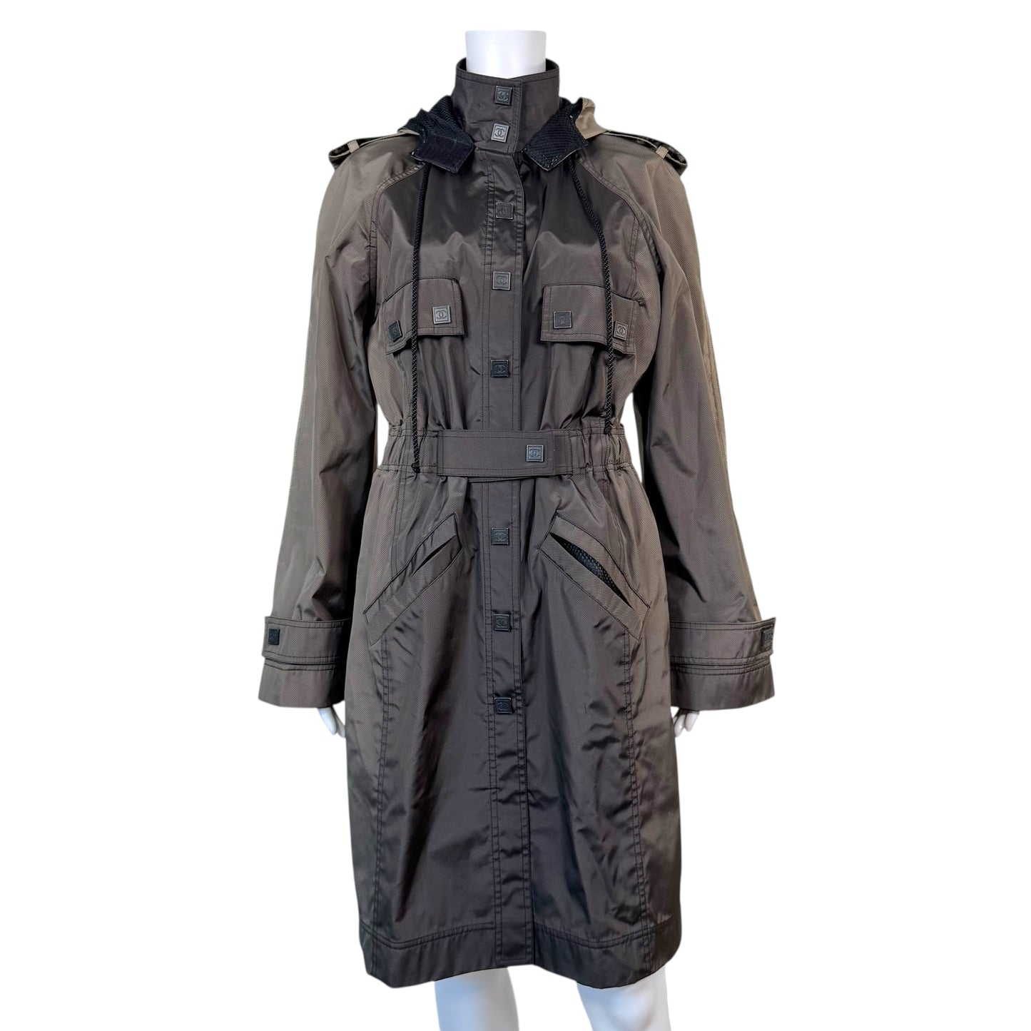 Chanel Sport Brown & Black Gradient Trench Jacket - Outfit Repeater