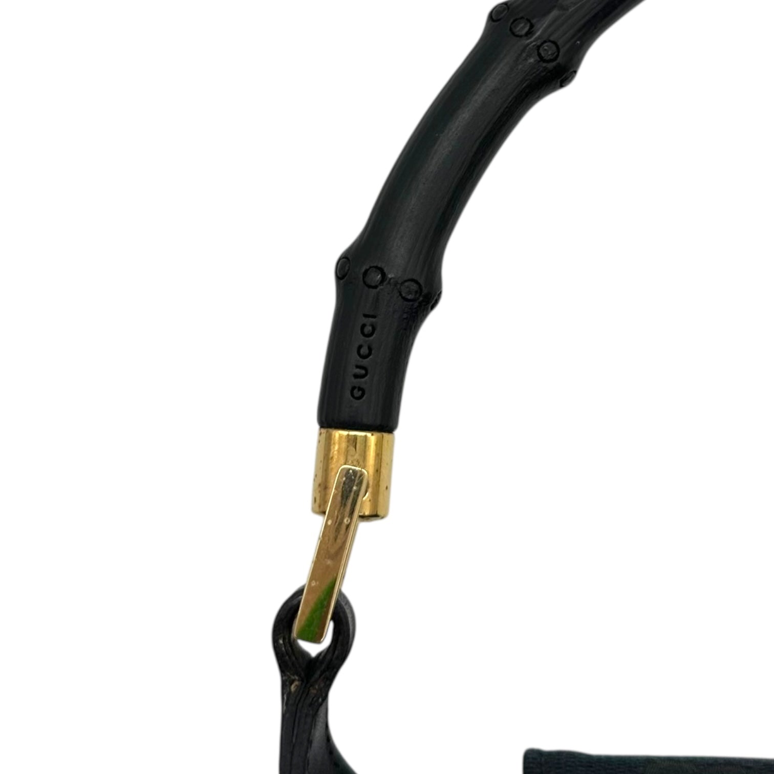 Gucci Black Canvas Monogram Bamboo Handle Mini Jackie Bag - Outfit Repeater