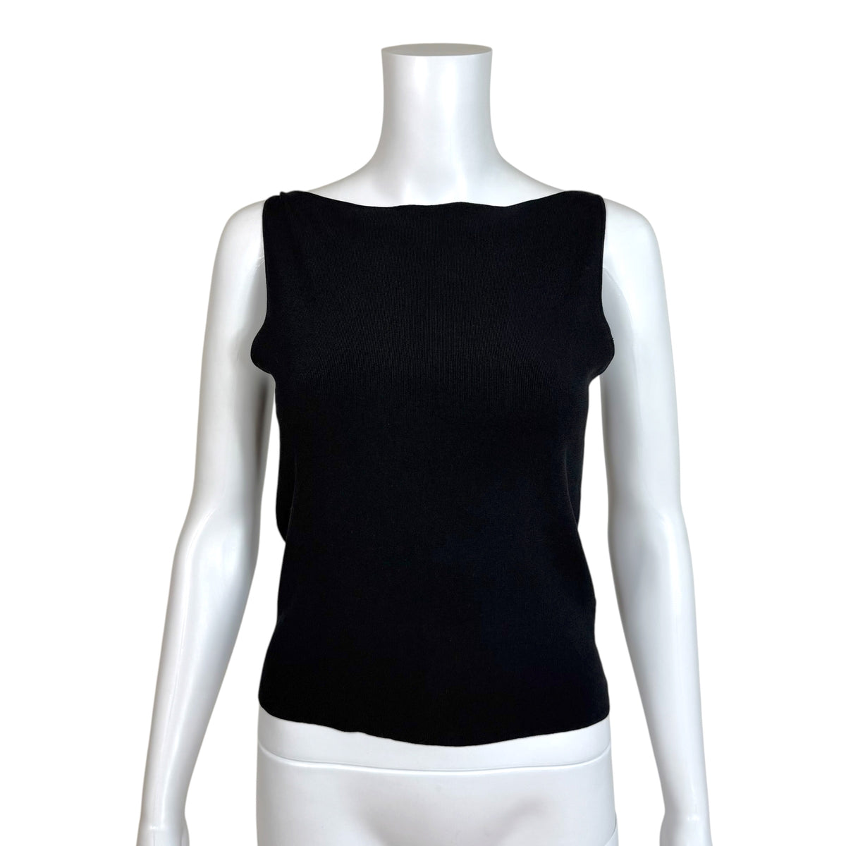 Gucci by Tom Ford 90's Black Straight Neck Knit Tank