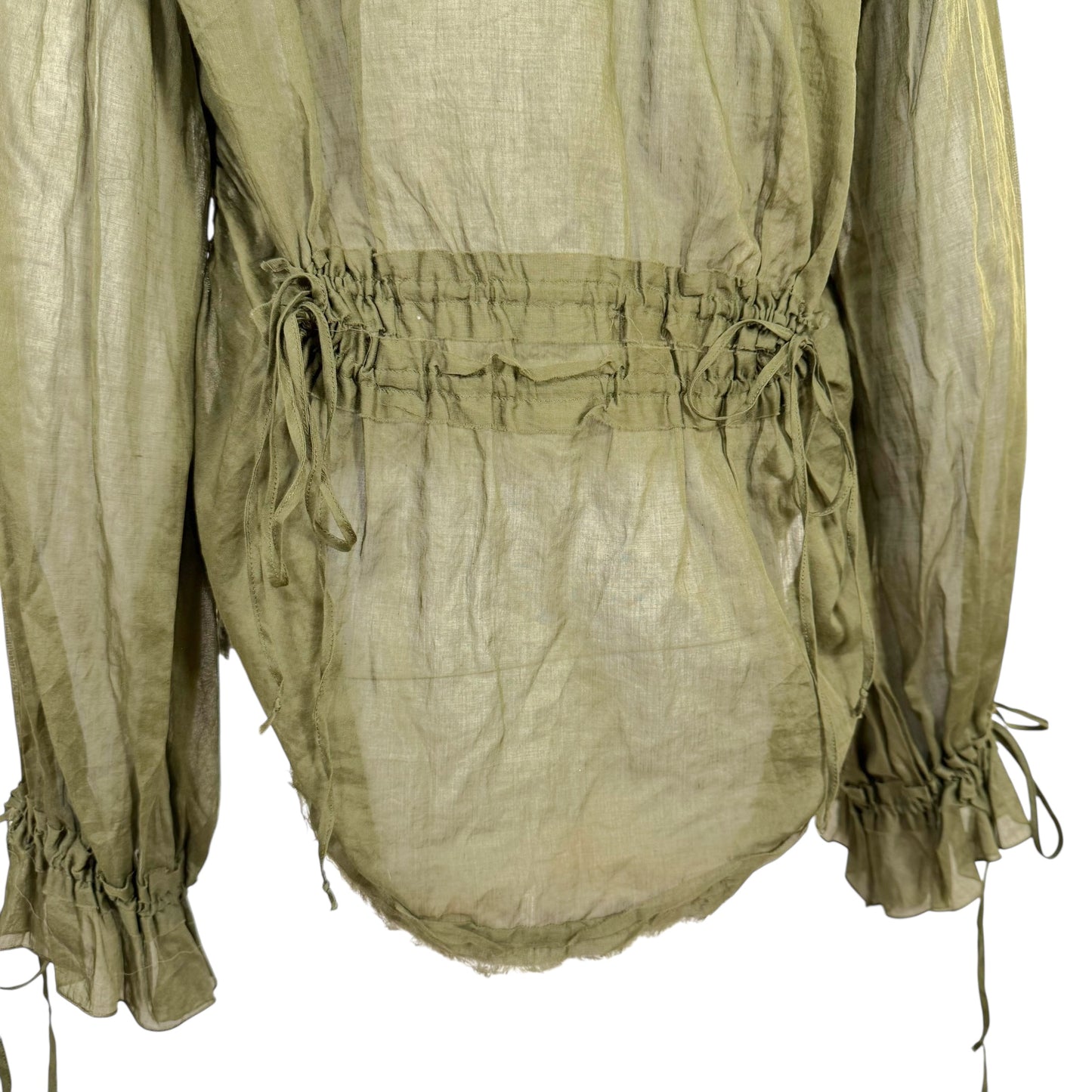 Dsquared2 Khaki Green Multi-Tie Sheer Blouse NEW - Outfit Repeater