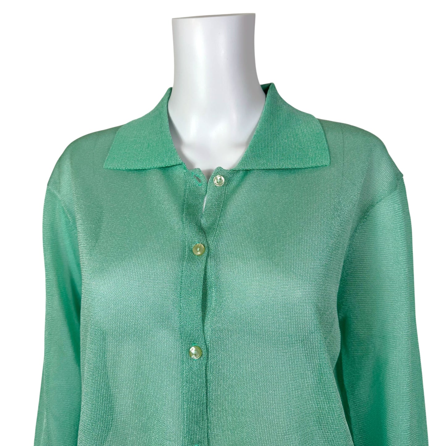 Fanci Club Sheer Knit Cardigan Mint Green XS