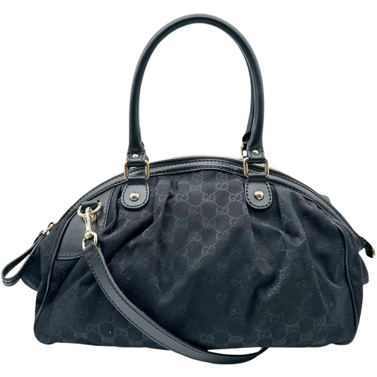 Gucci Black Monogram Canvas 2-Way Bowler Bag