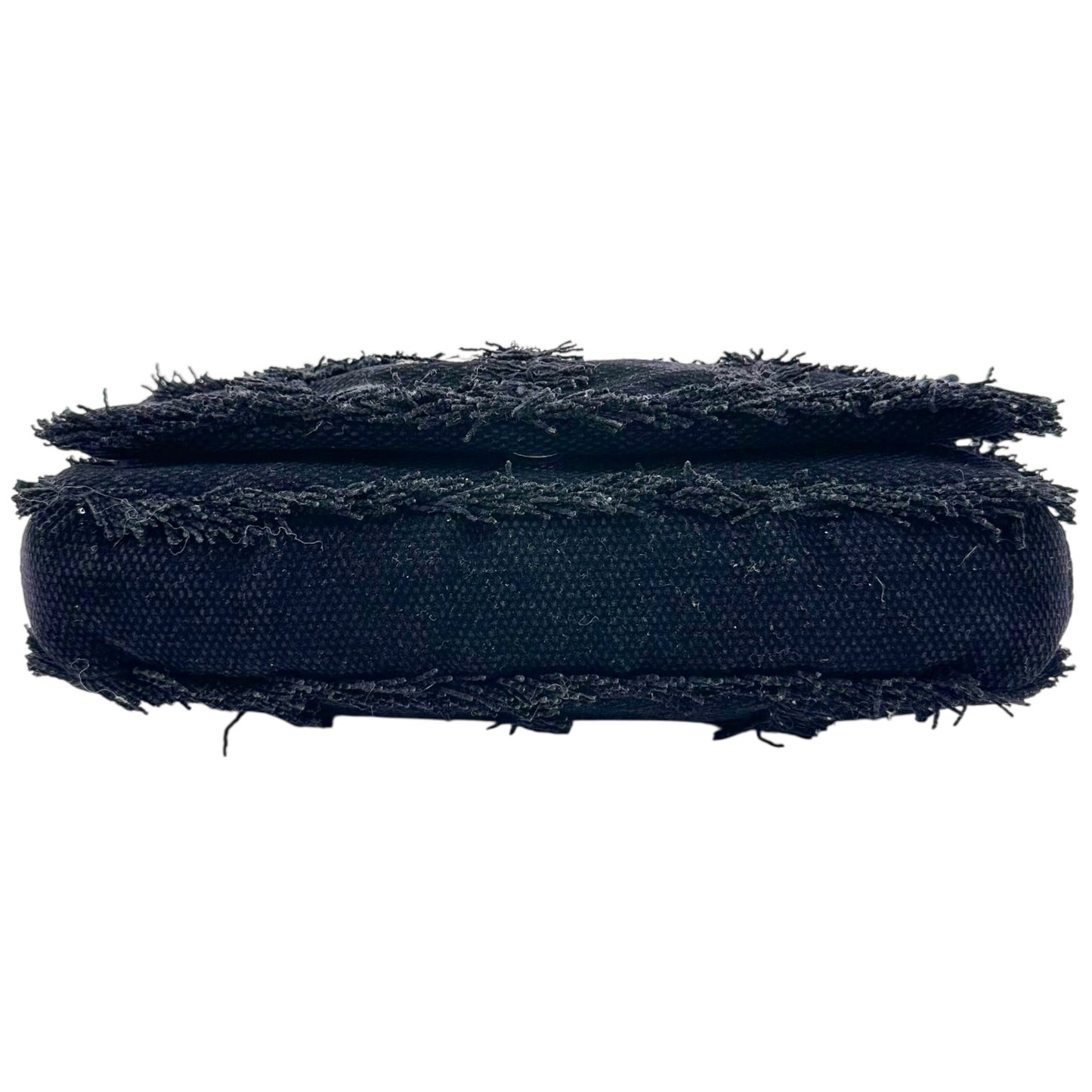 Chanel Tweed & Chain Logo East West Shoulder Bag