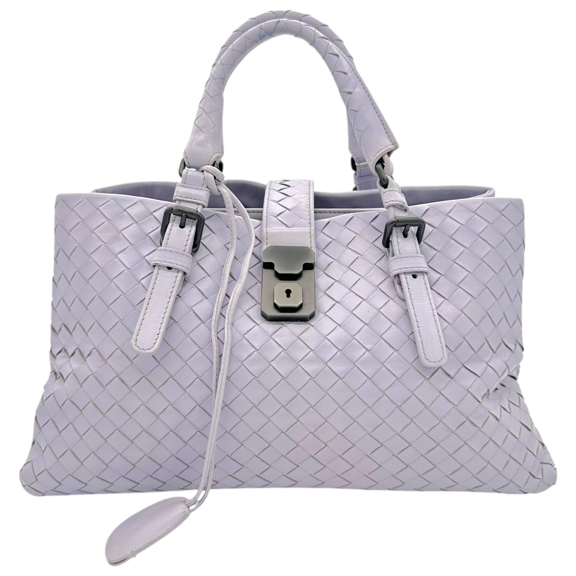 Bottega Veneta Mini Roma Tote Bag Lavender Intrecciato