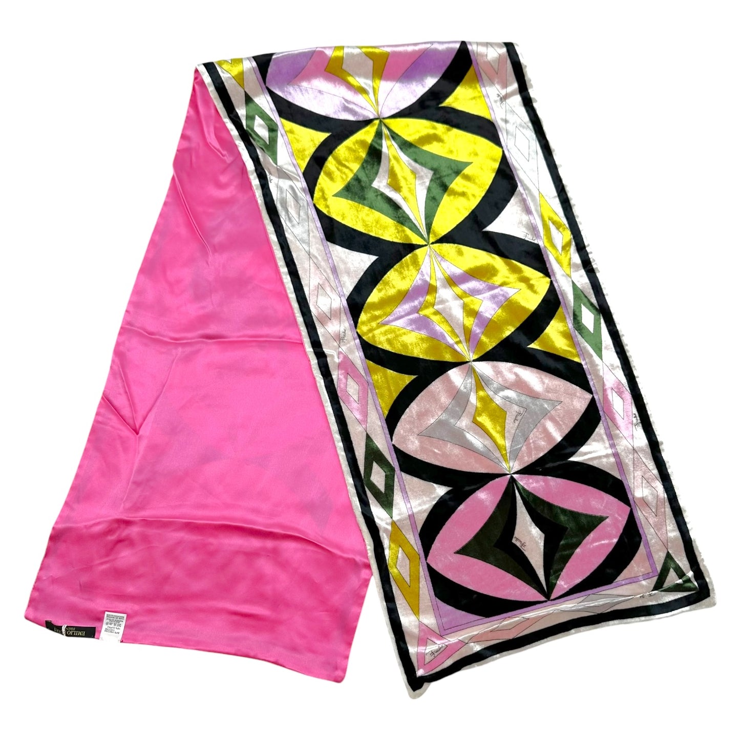 Emilio Pucci Multicolor Printed Velvet & Silk Scarf NEW