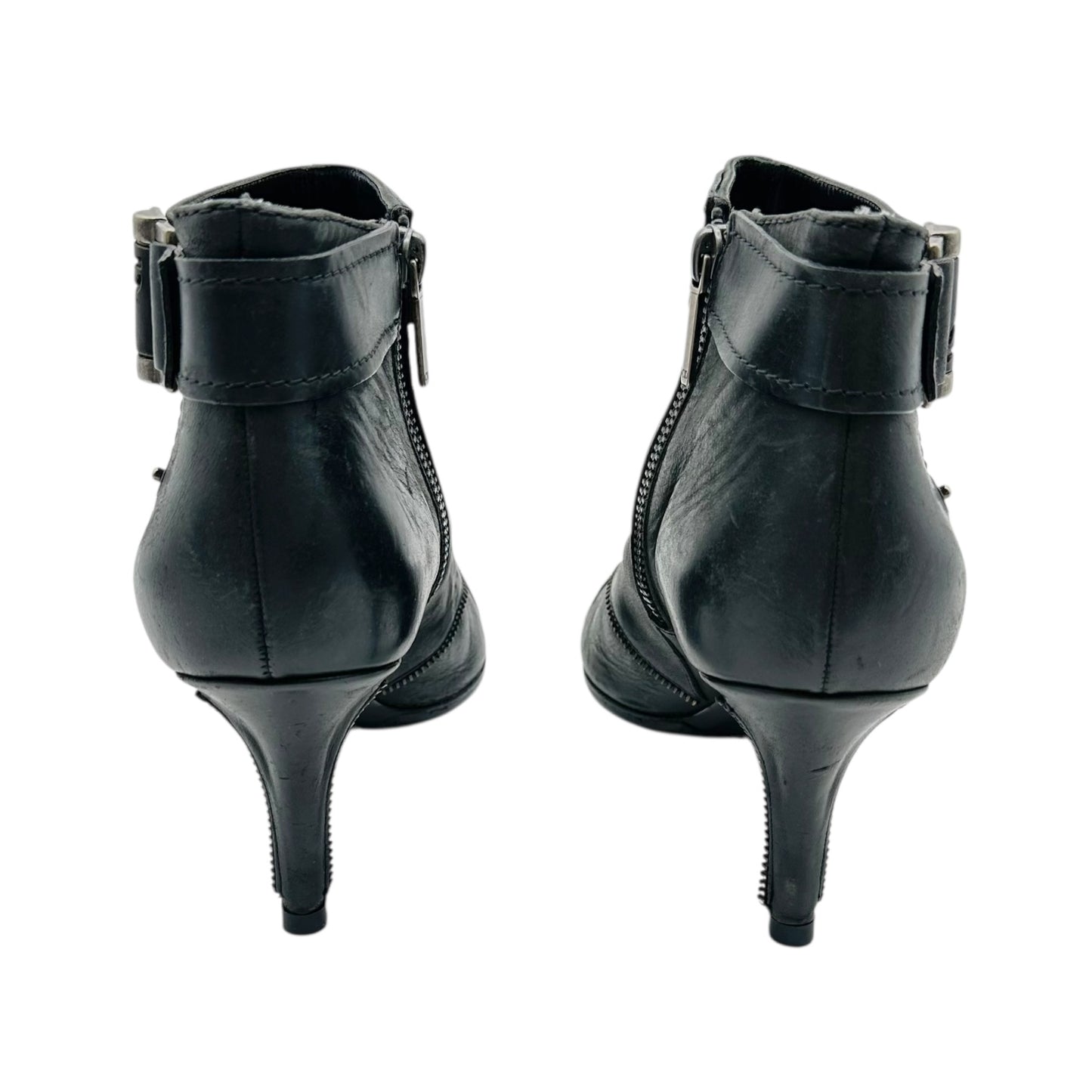 Christian Dior Black Leather Heeled Ankle Boots