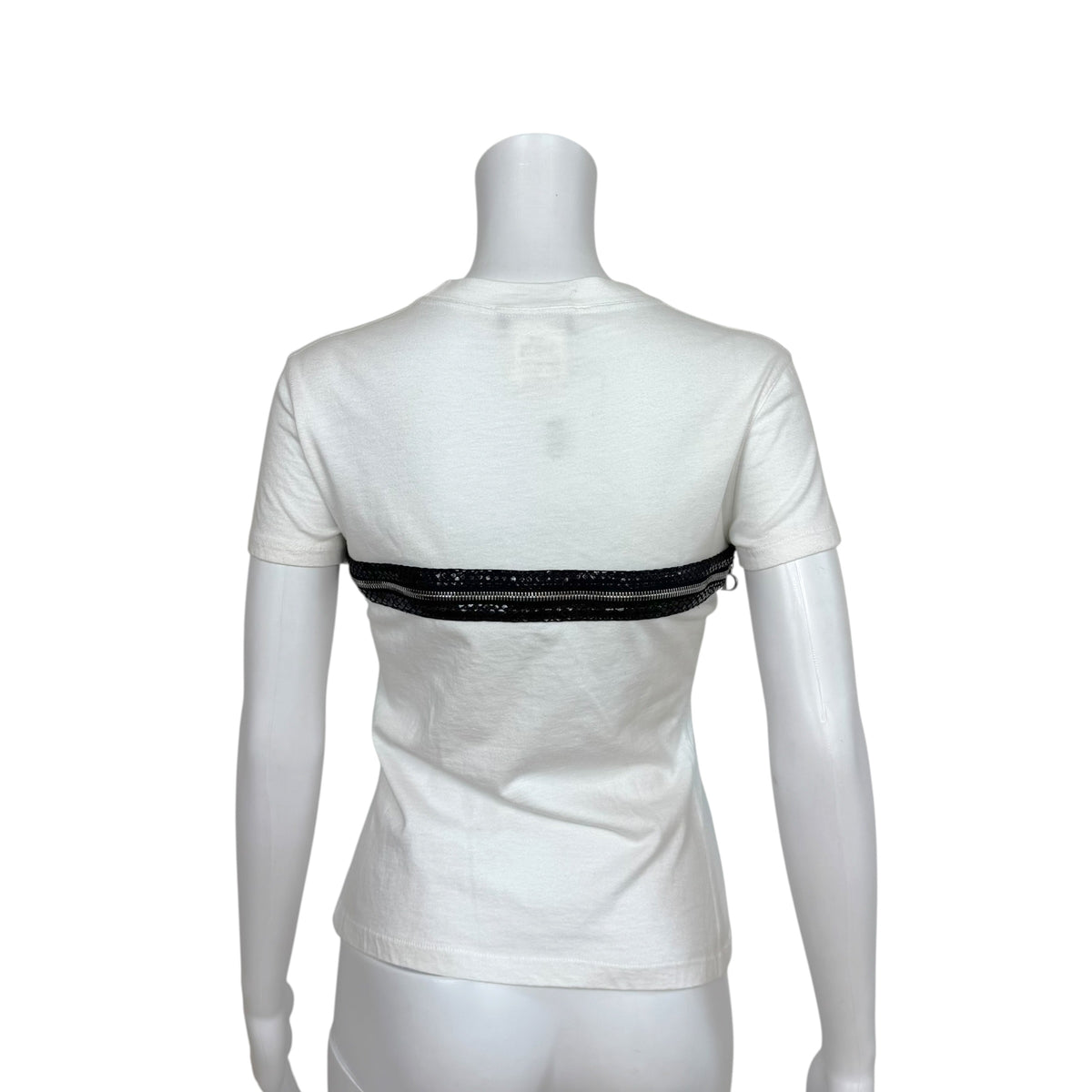 Christian Dior Black White Snakeskin Zippered T-Shirt