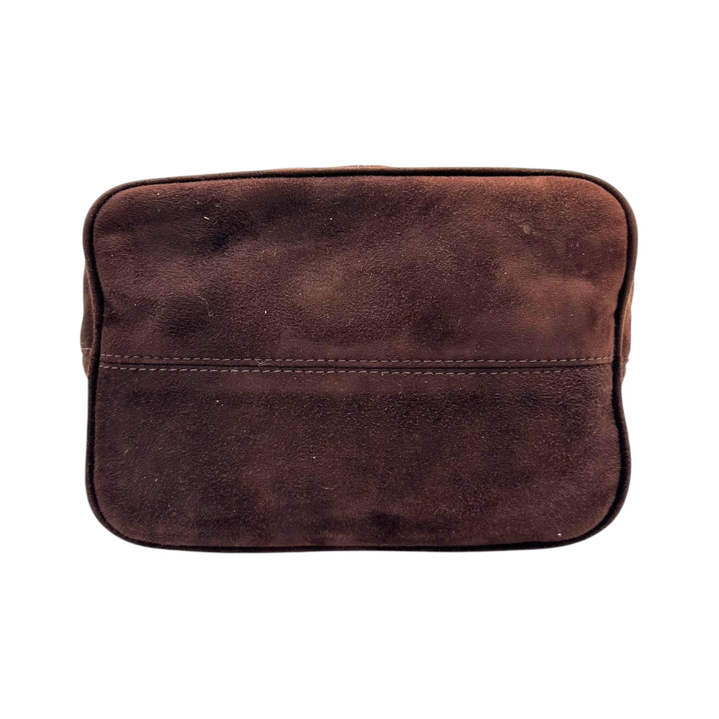 Fendi Brown Suede Baguette Bucket Shoulder Bag