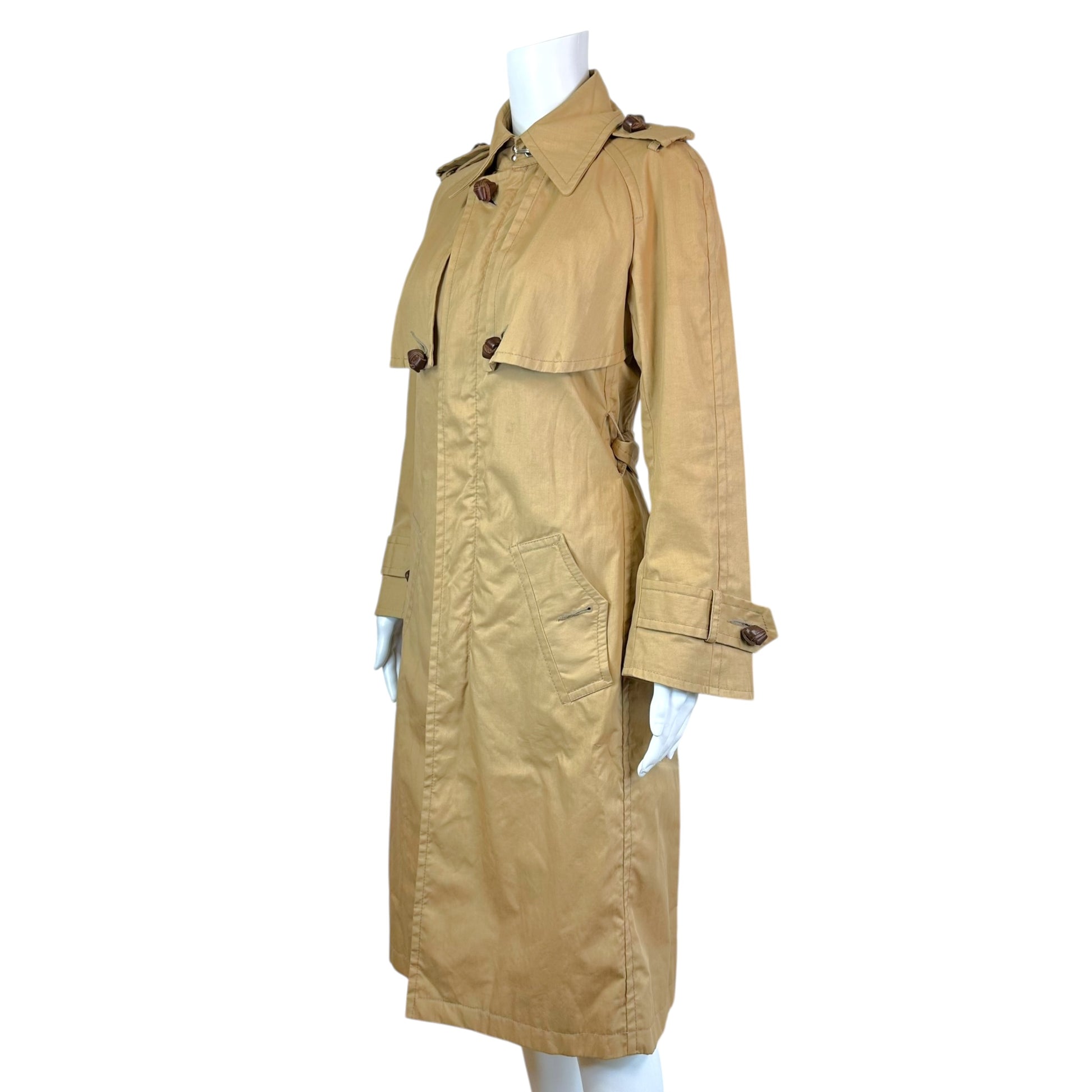 Dsquared2 Beige Trench Coat With Woven Leather Buttons