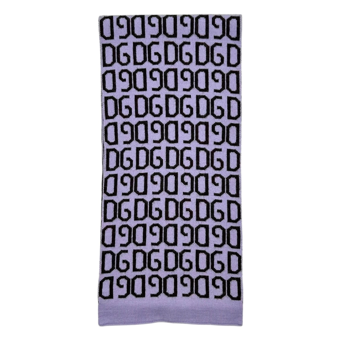 Dolce & Gabbana Reversible Logo Scarf Lavender Brown