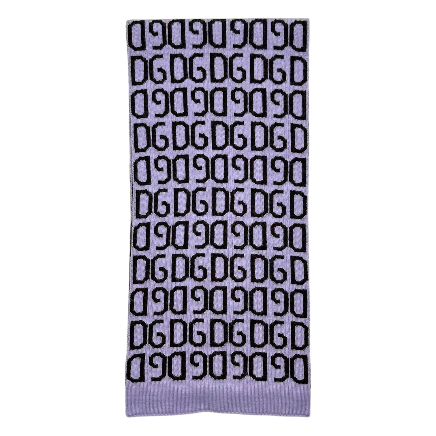 Dolce & Gabbana Reversible Logo Scarf Lavender Brown
