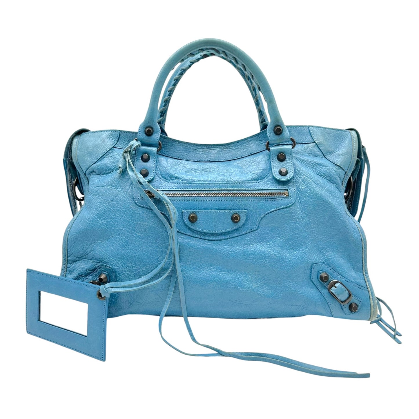 Balenciaga Bright Blue Leather Classic City Bag