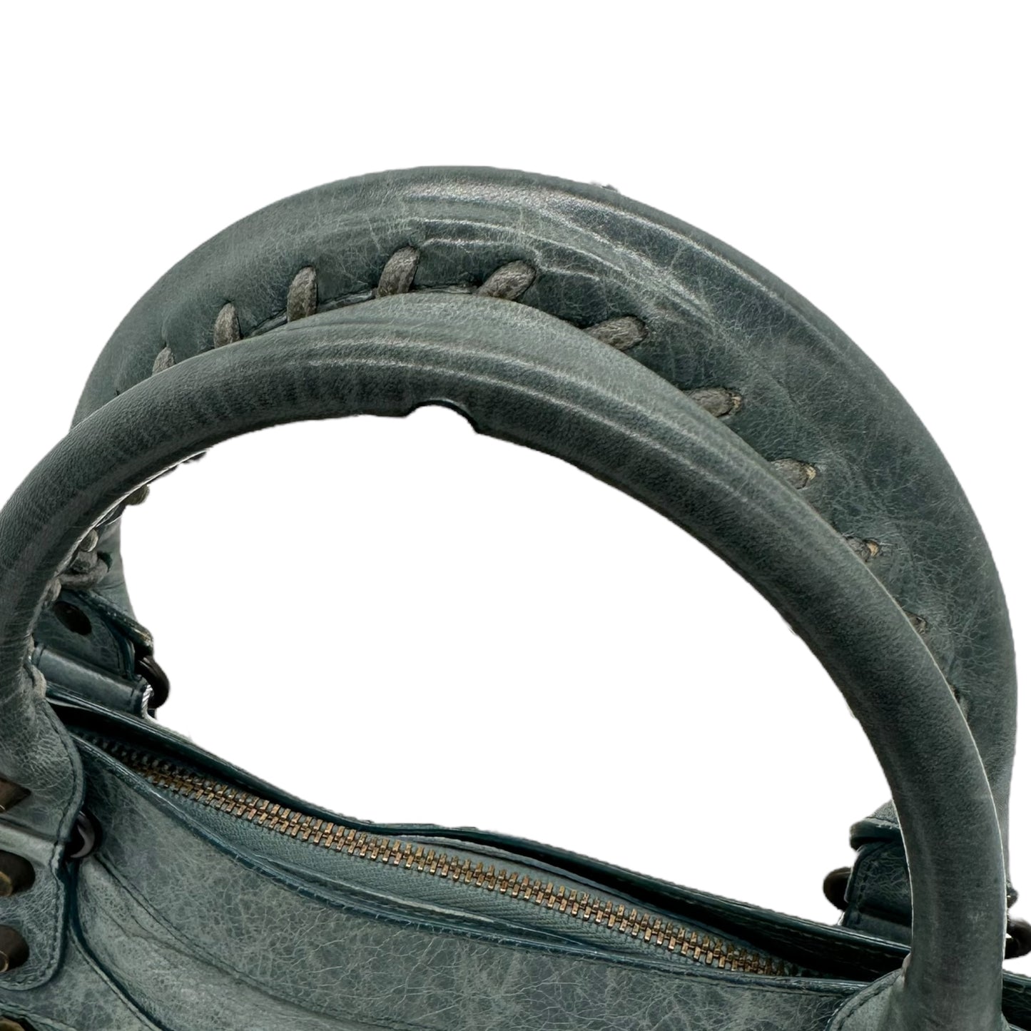 Balenciaga Teal Leather First City Bag - Outfit Repeater