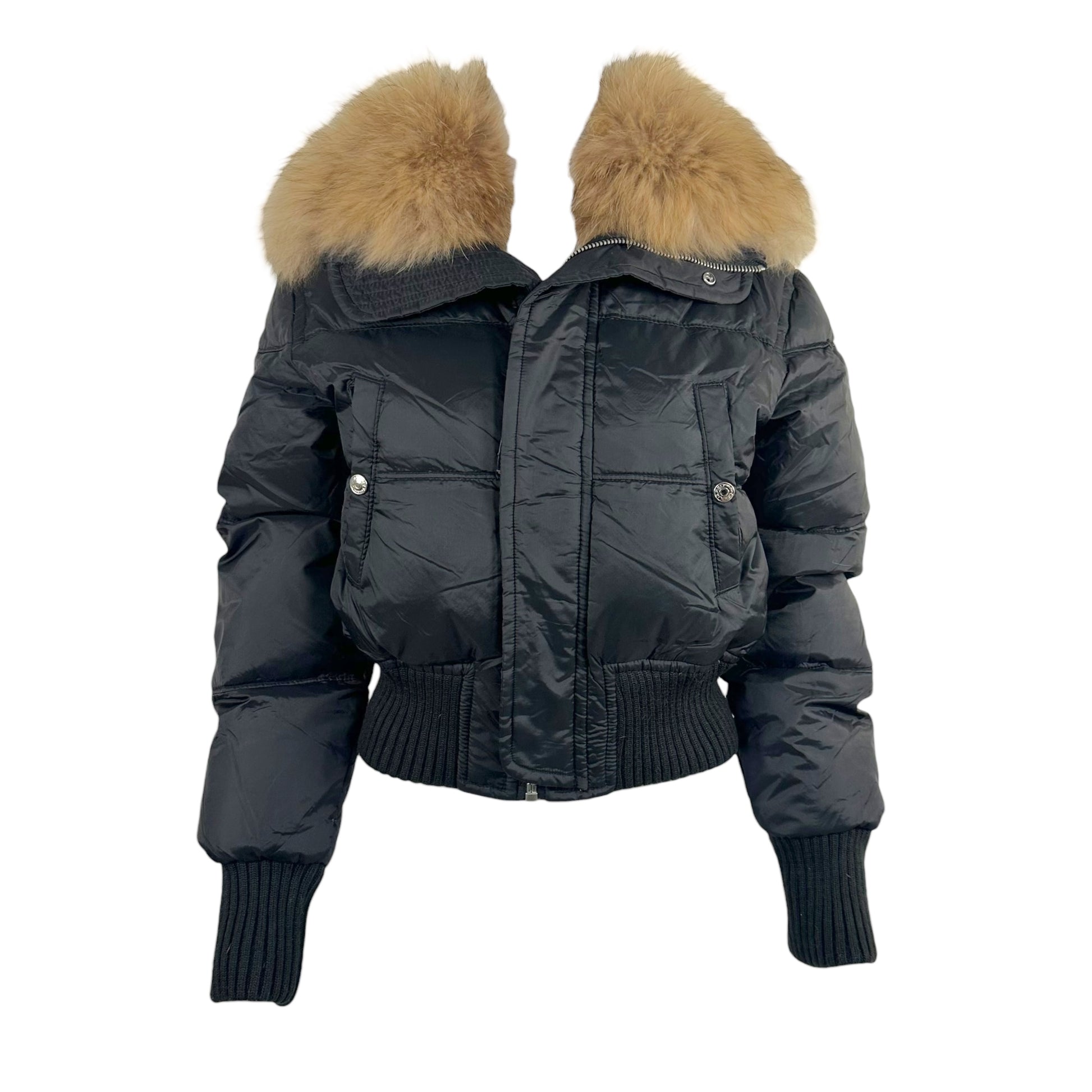Dsquared2 Black Cropped Fur Hood Jacket - Outfit Repeater