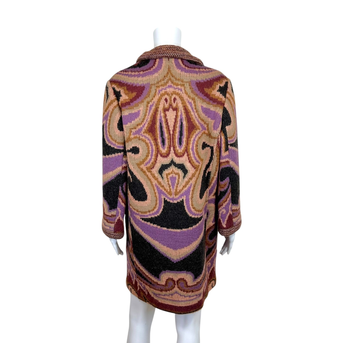 Missoni Pink & Purple Patterned Wool Knit 3/4 Sleeve Jacket