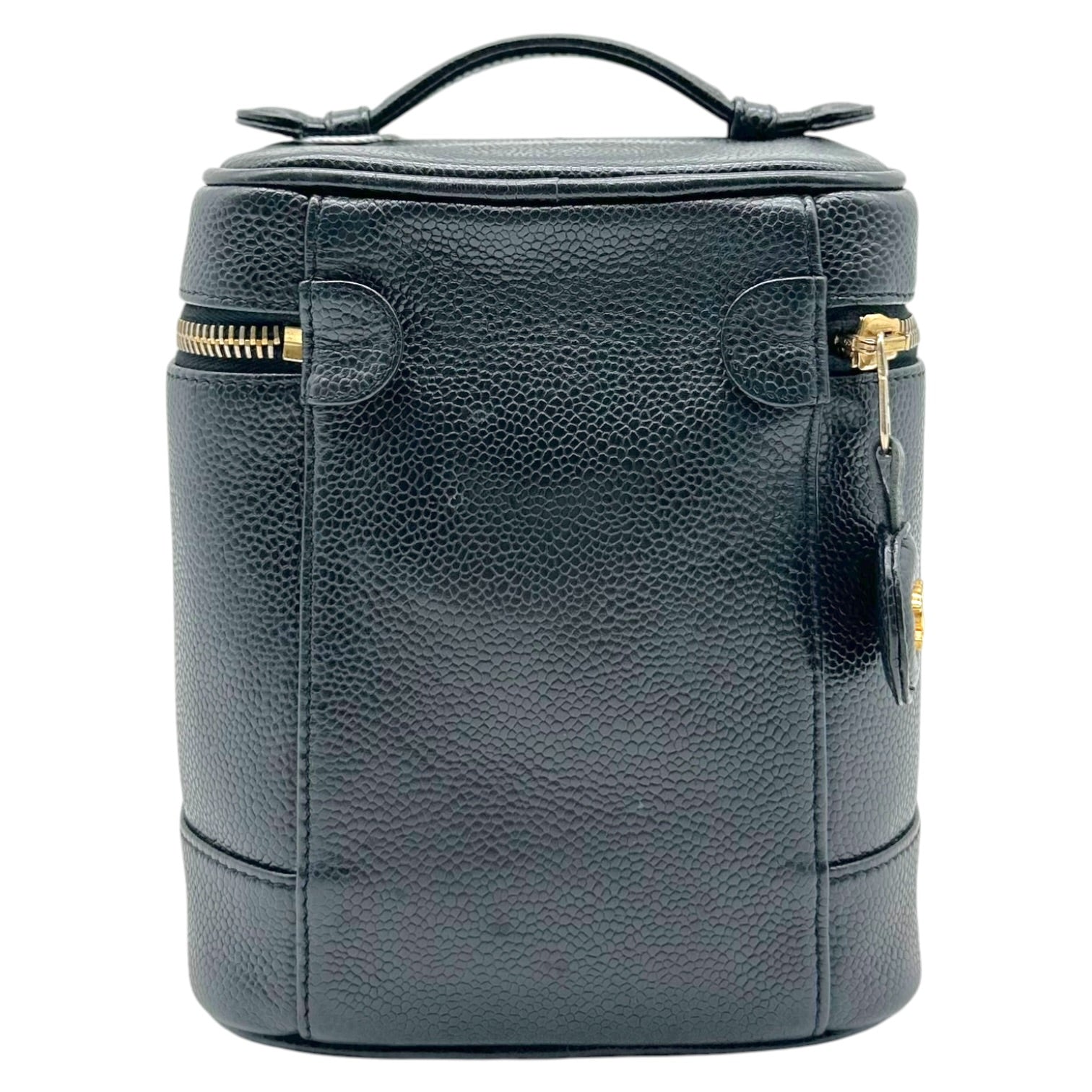 Chanel Black Caviar Leather Vanity Bag