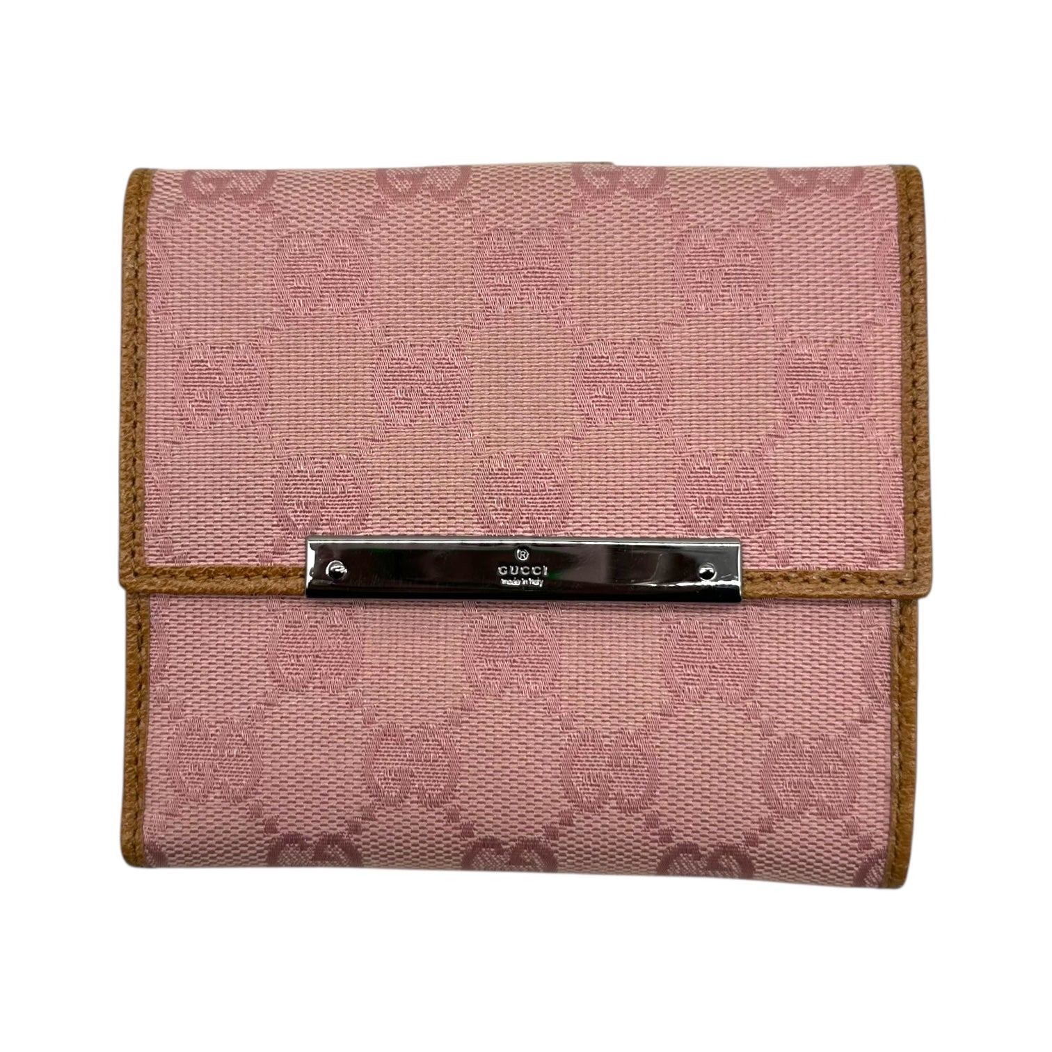 Gucci Pink Monogram Canvas Bi-Fold Wallet - Outfit Repeater