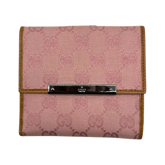 Gucci Pink Monogram Canvas Bi-Fold Wallet - Outfit Repeater