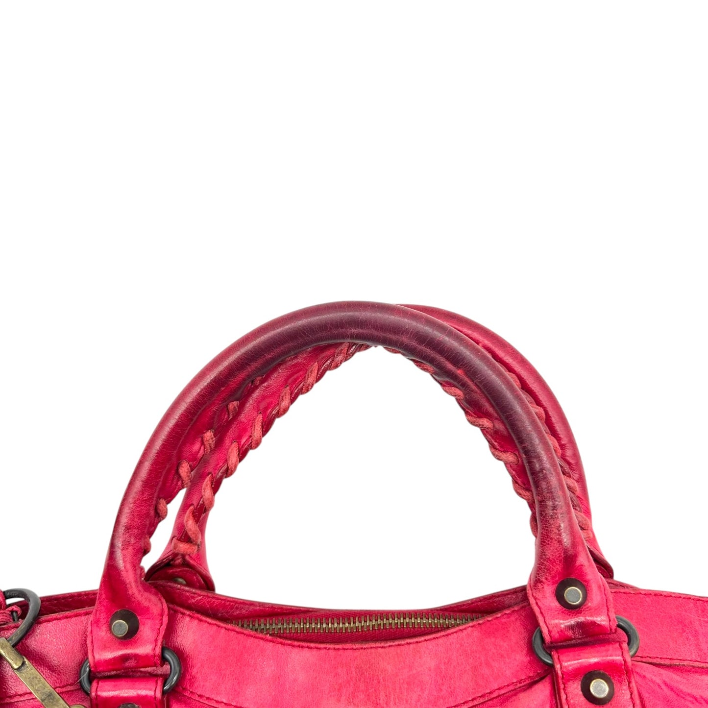 Balenciaga Red Leather City Bag 2-Way Design