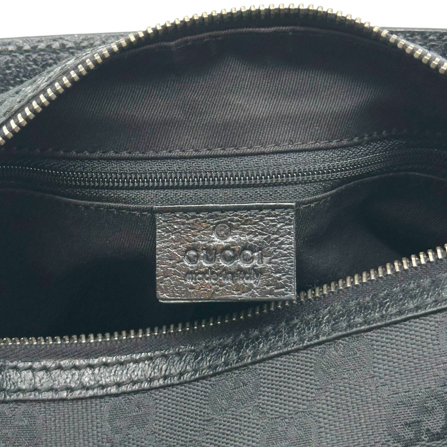 Gucci Black Canvas Monogram Shoulder Bag