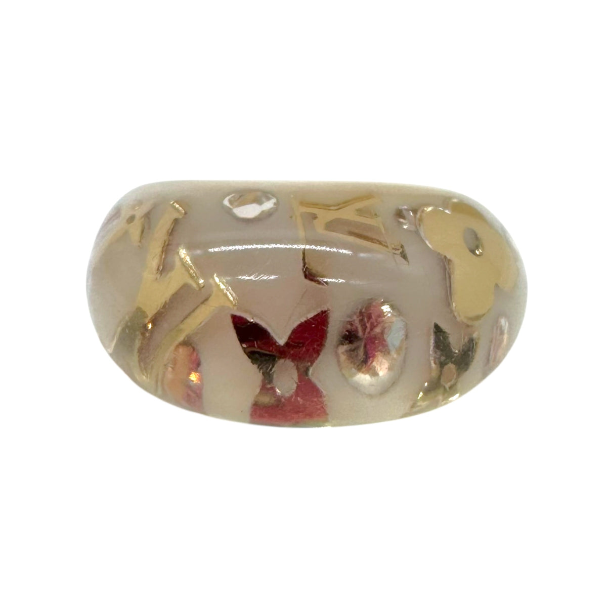 Louis Vuitton Bubble Ring Ivory Gold Logo Inclusion