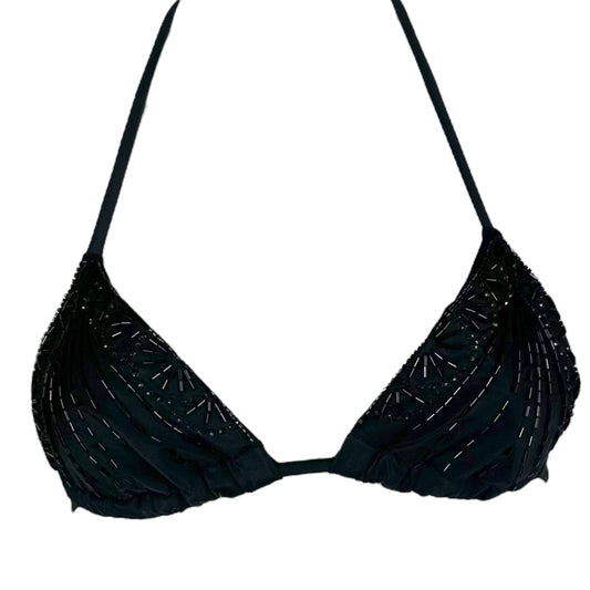 Christian Dior Black Beaded Bikini Top