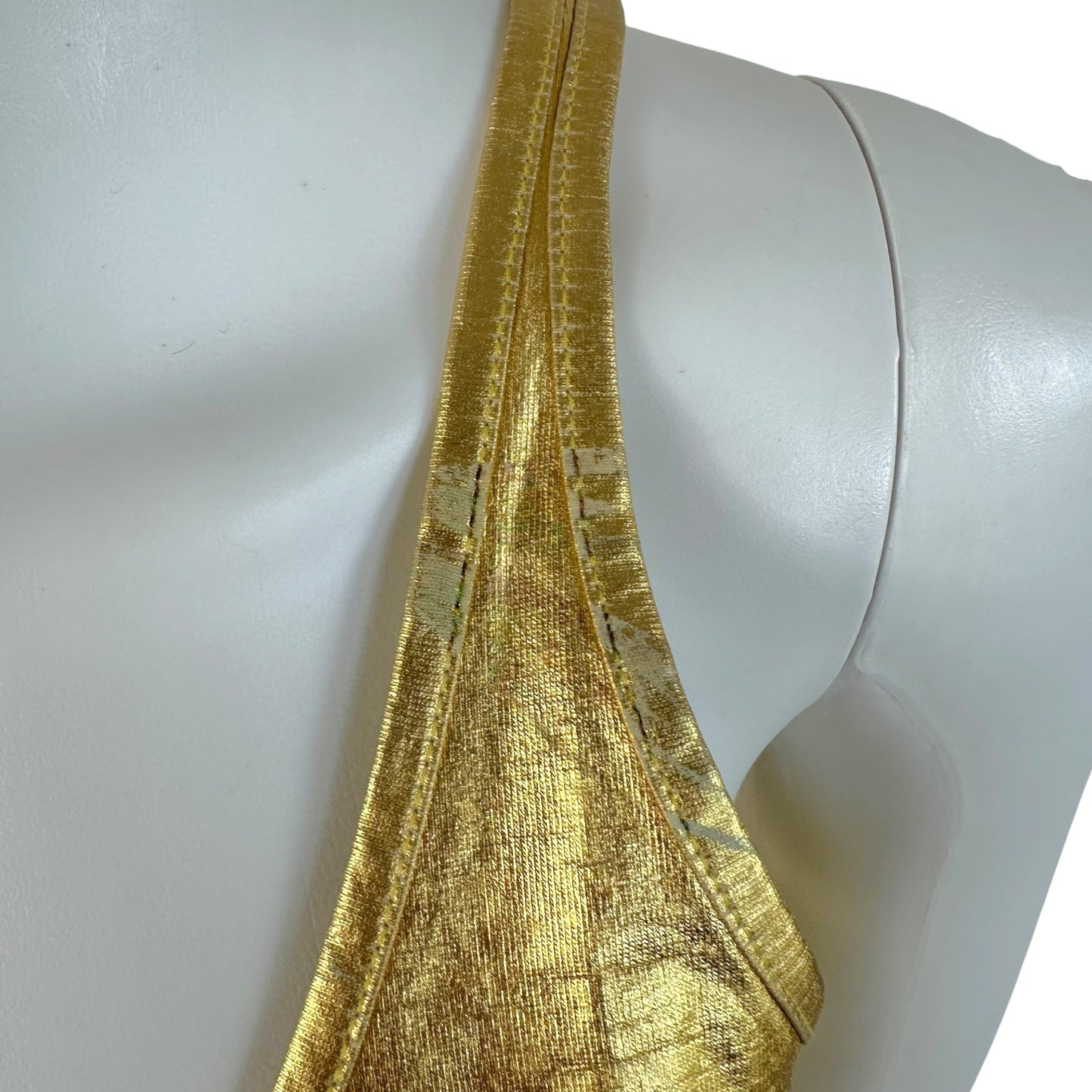 Roberto Cavalli Gold Metallic Lamé Dragonfly Tank Skirt Set