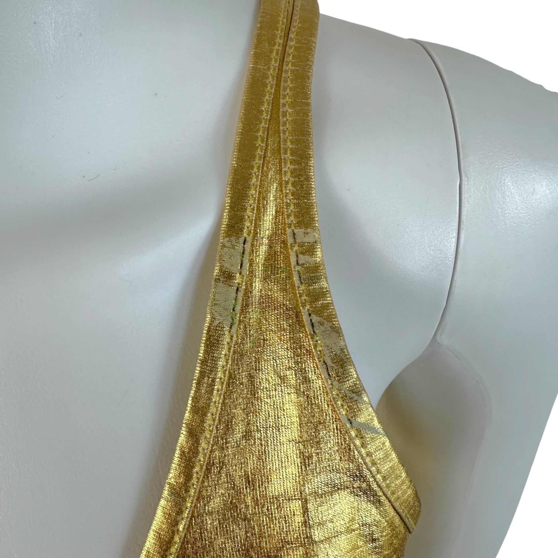 Roberto Cavalli Gold Metallic Lamé Dragonfly Tank Skirt Set