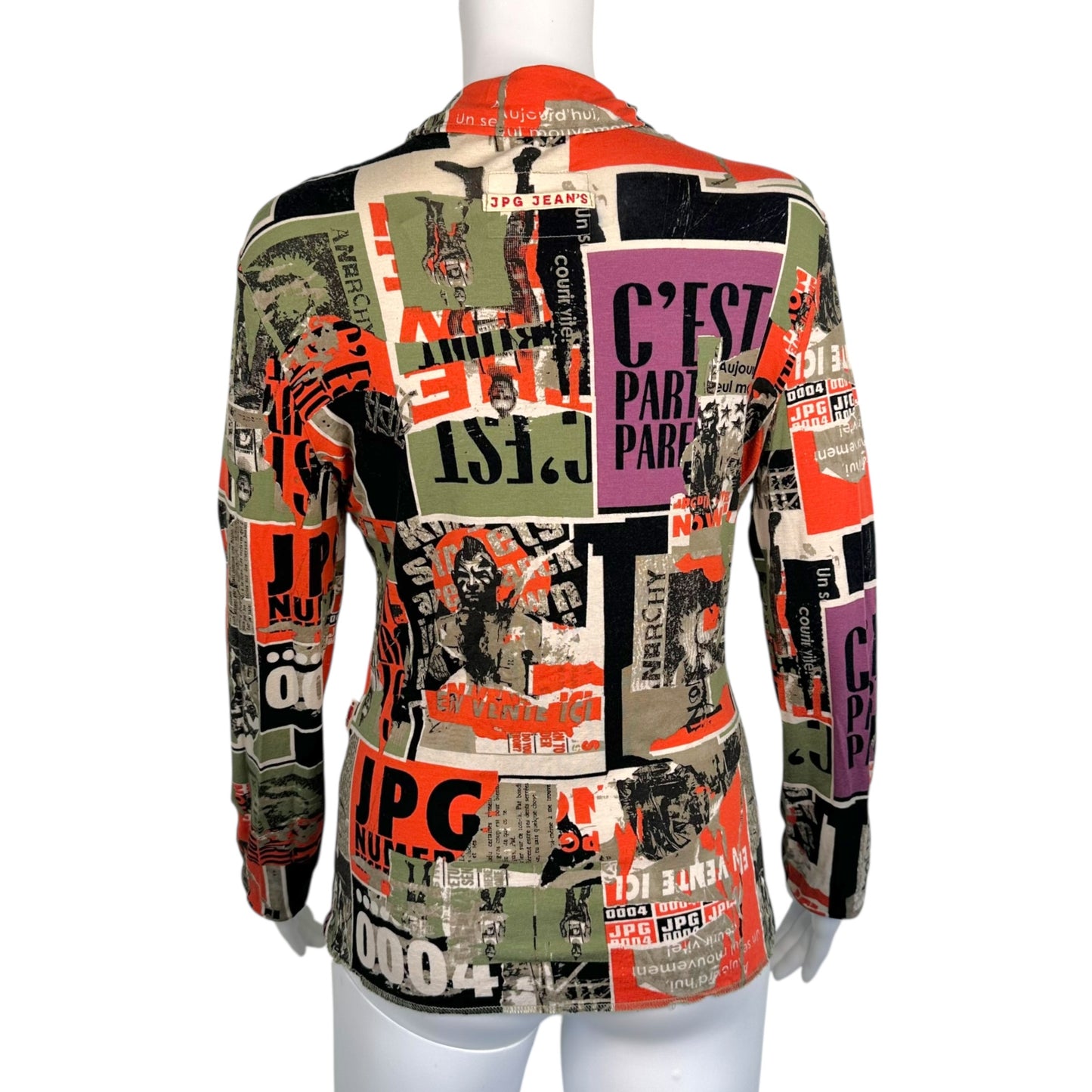 Jean Paul Gaultier Jeans Logo Printed Button Up Blouse