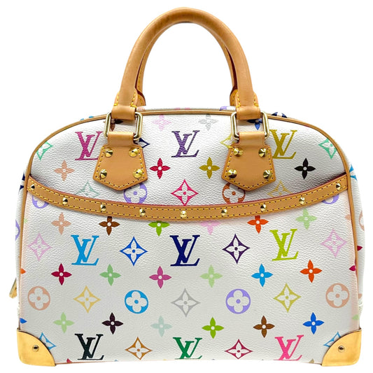 Louis Vuitton Trouville Handbag White Multicolor Canvas