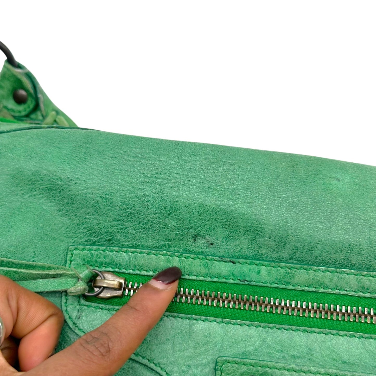 Balenciaga Green Leather The Day City Hobo Bag