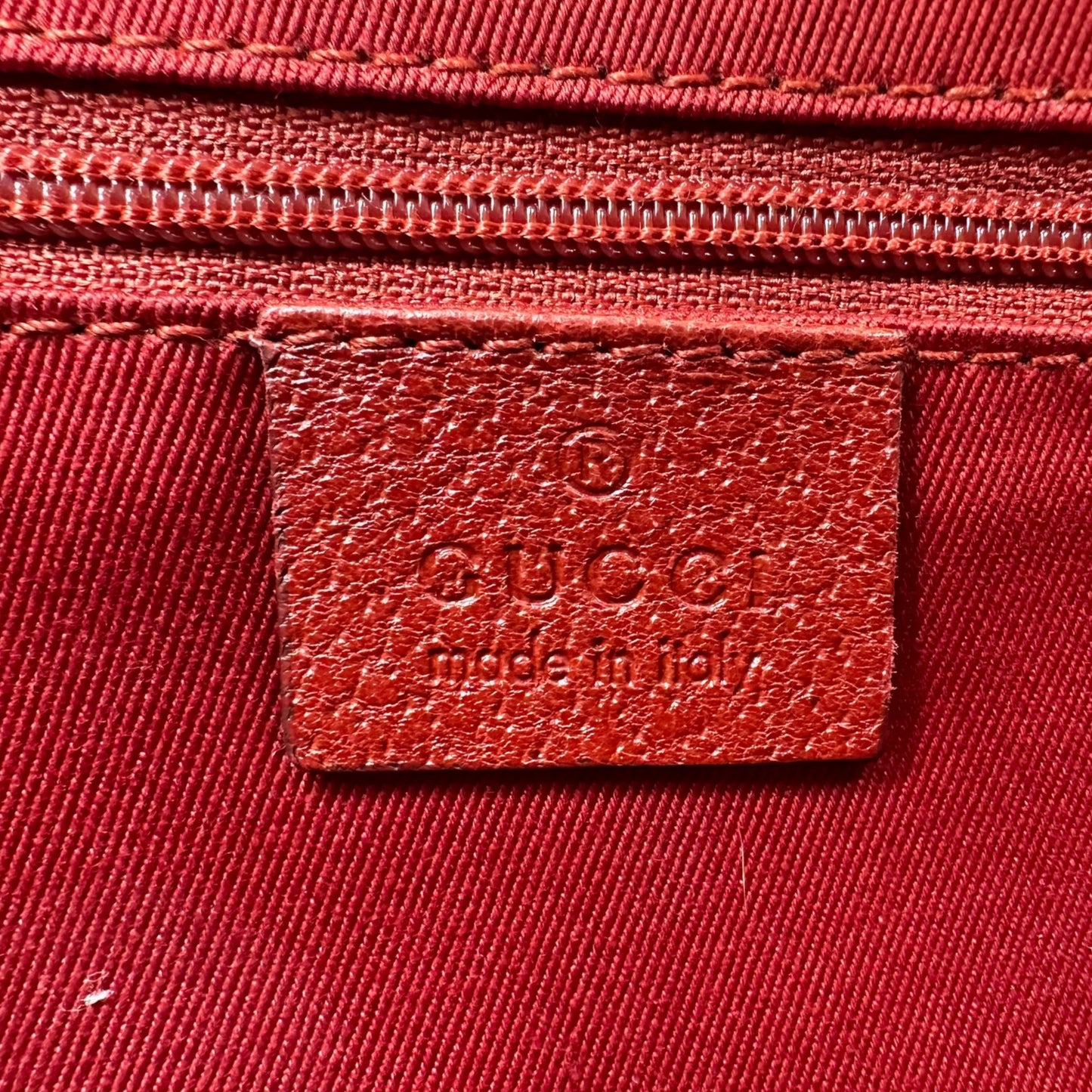 Gucci Red Monogram Canvas Boston Bag