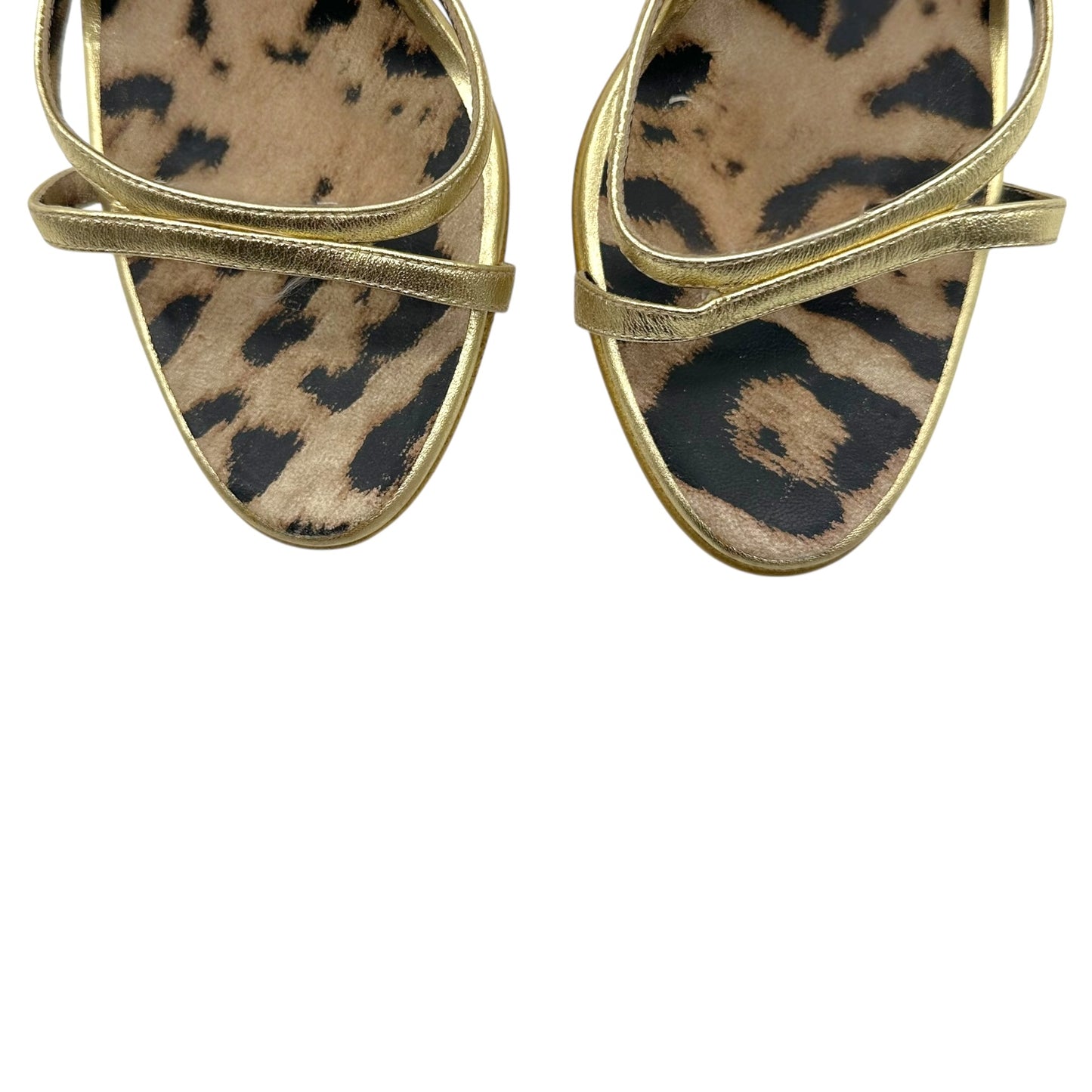 Roberto Cavalli Rose Heel Gold Strappy Sandals