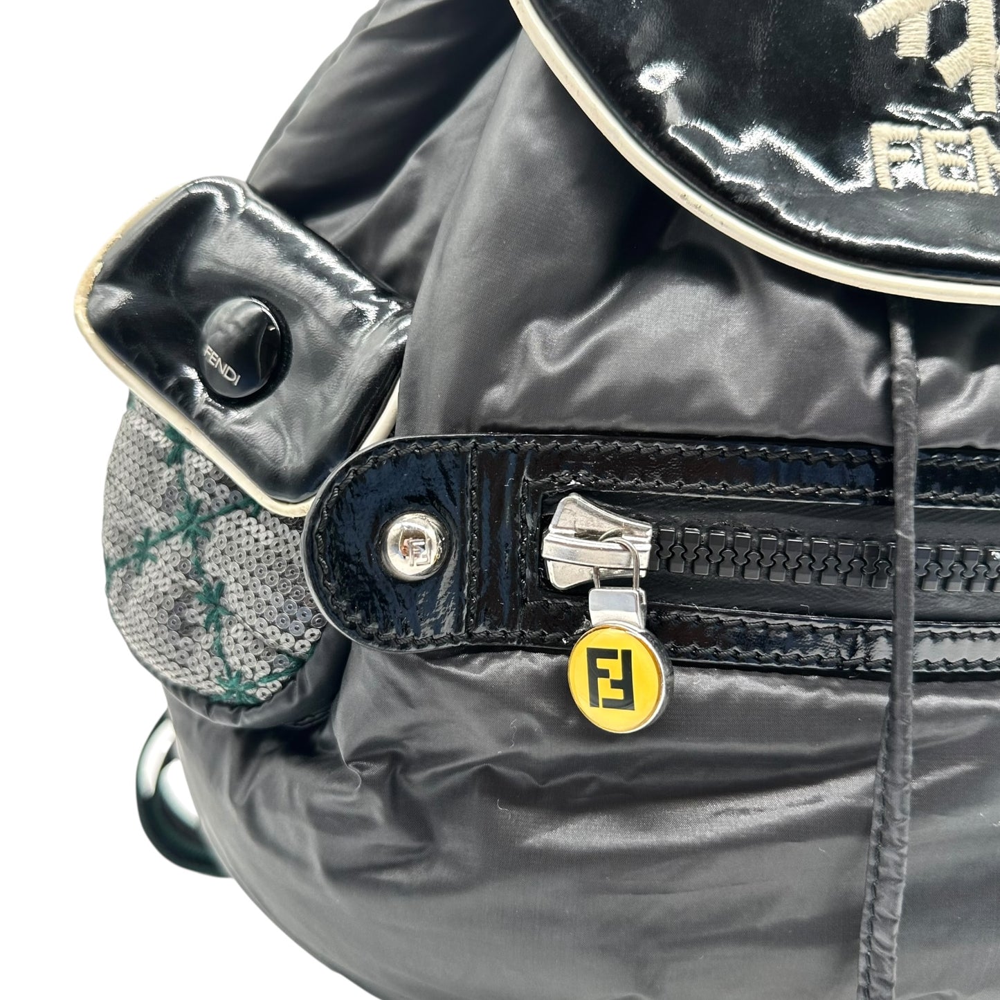 Fendi Black Sequin Snowflake Puffer Backpack - Outfit Repeater