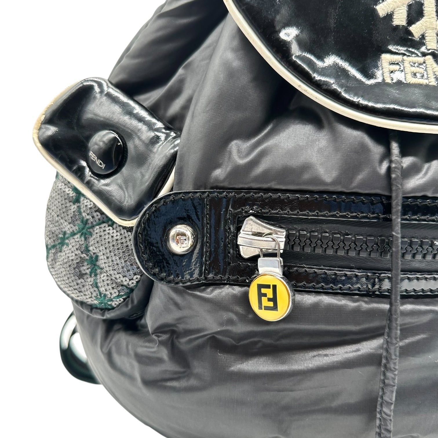 Fendi Black Sequin Snowflake Puffer Backpack - Outfit Repeater