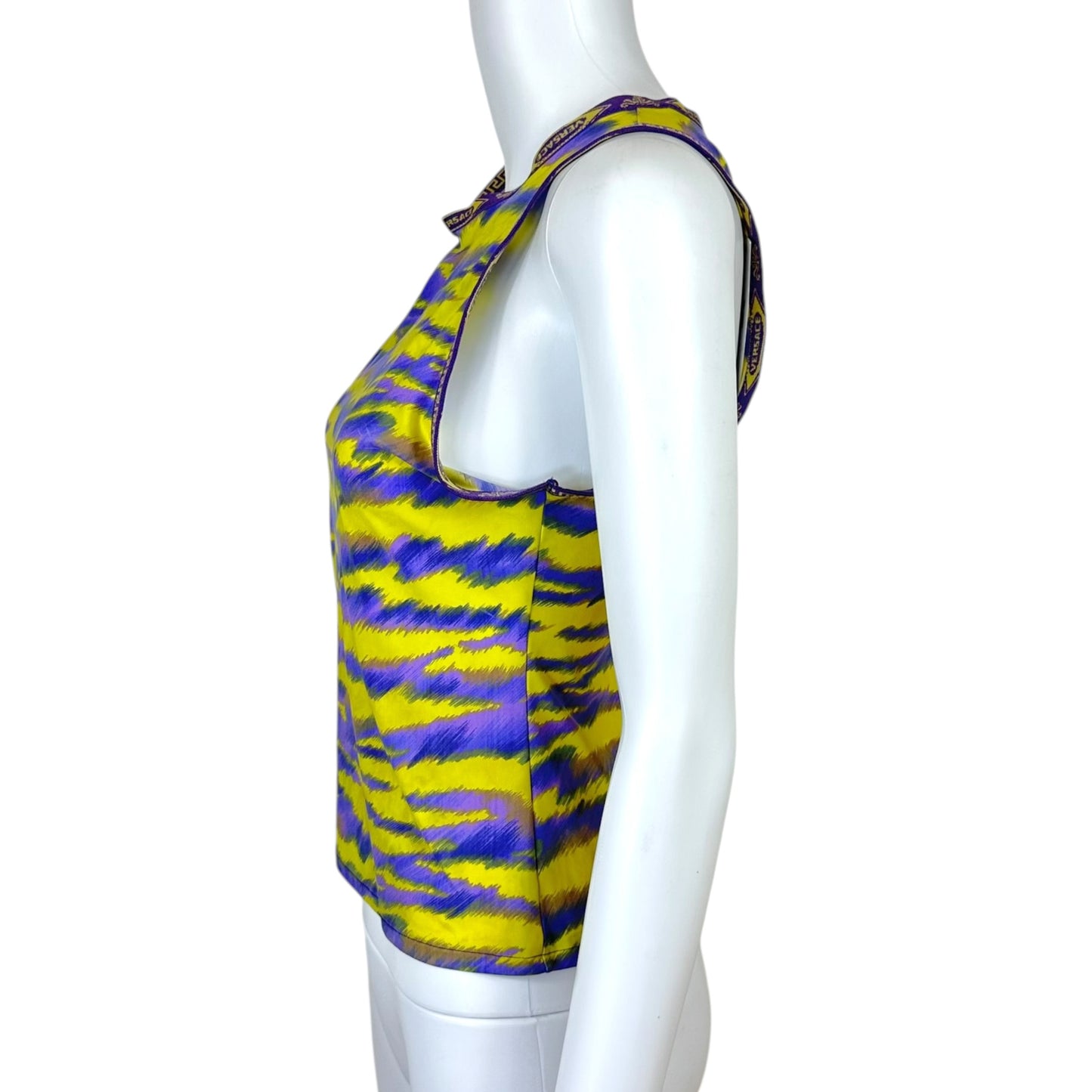 Versace Yellow & Purple Zebra Print Tank Top