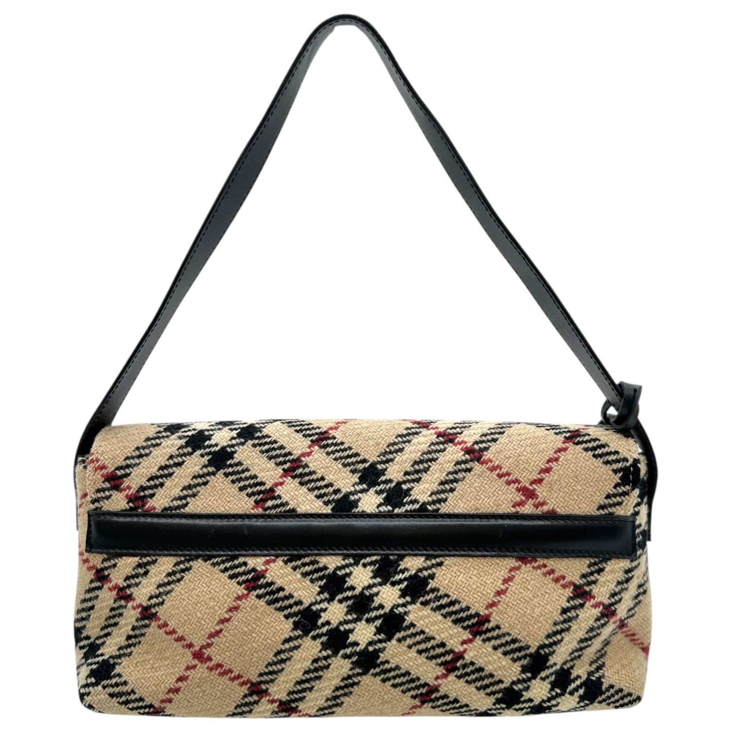 Burberry London Tan Nova Check Plaid Wool Shoulder Bag - Outfit Repeater