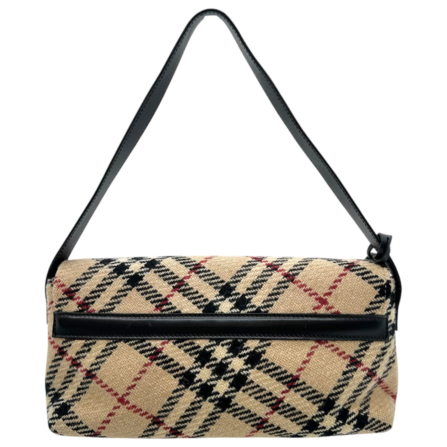 Burberry London Tan Nova Check Plaid Wool Shoulder Bag - Outfit Repeater