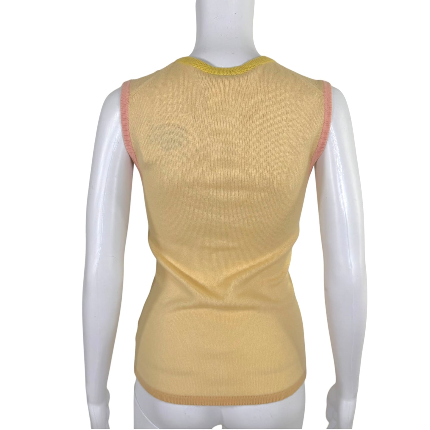 Chanel Cruise 1998 Contrast Trim Cashmere Vest Top