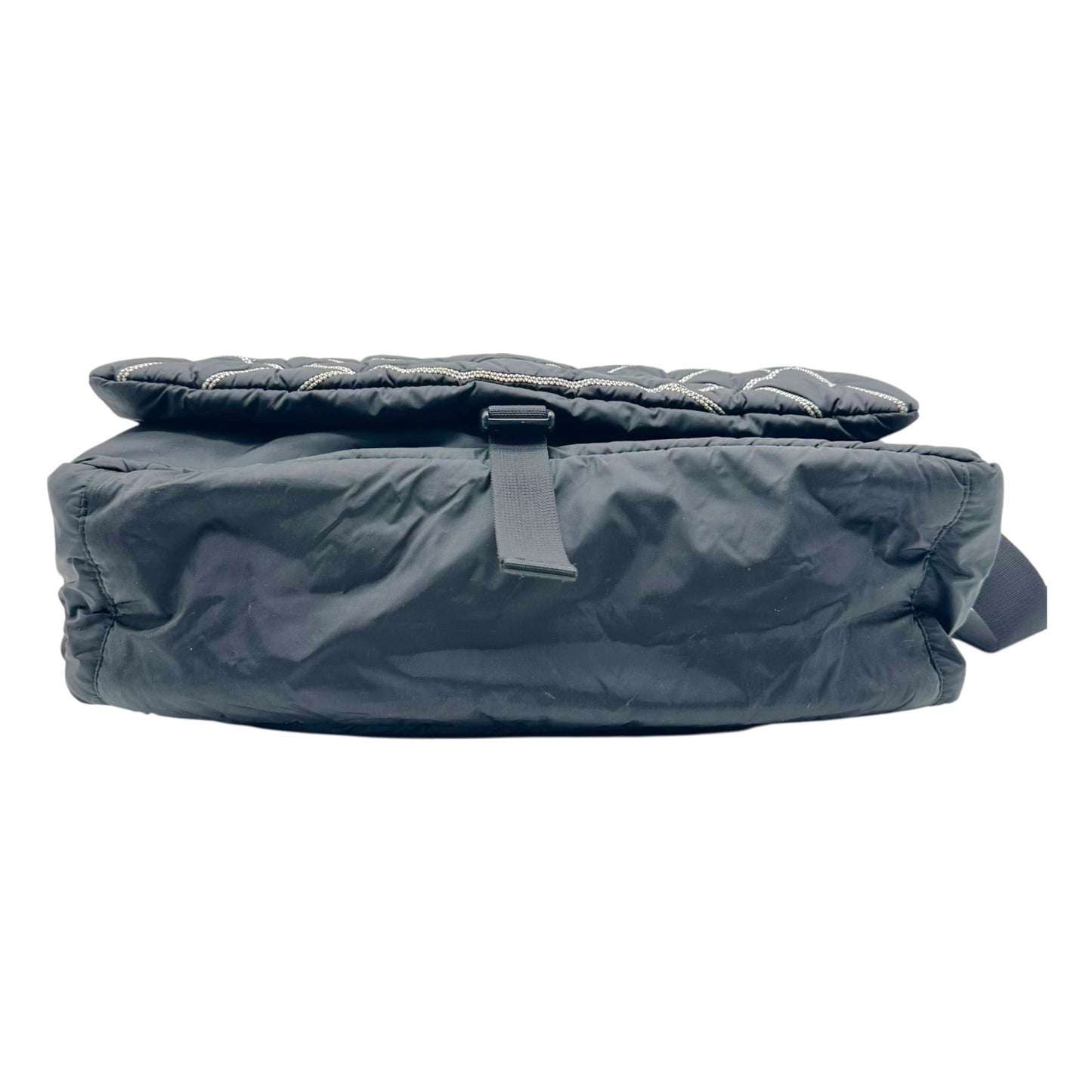 Chanel Sport 2005 Black & White Logo Embroidered Messenger Bag RARE