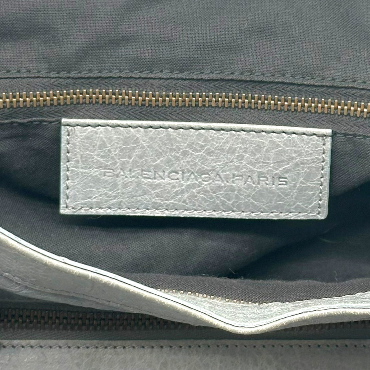Balenciaga Leather 2-Way City Bag Dusty Blue