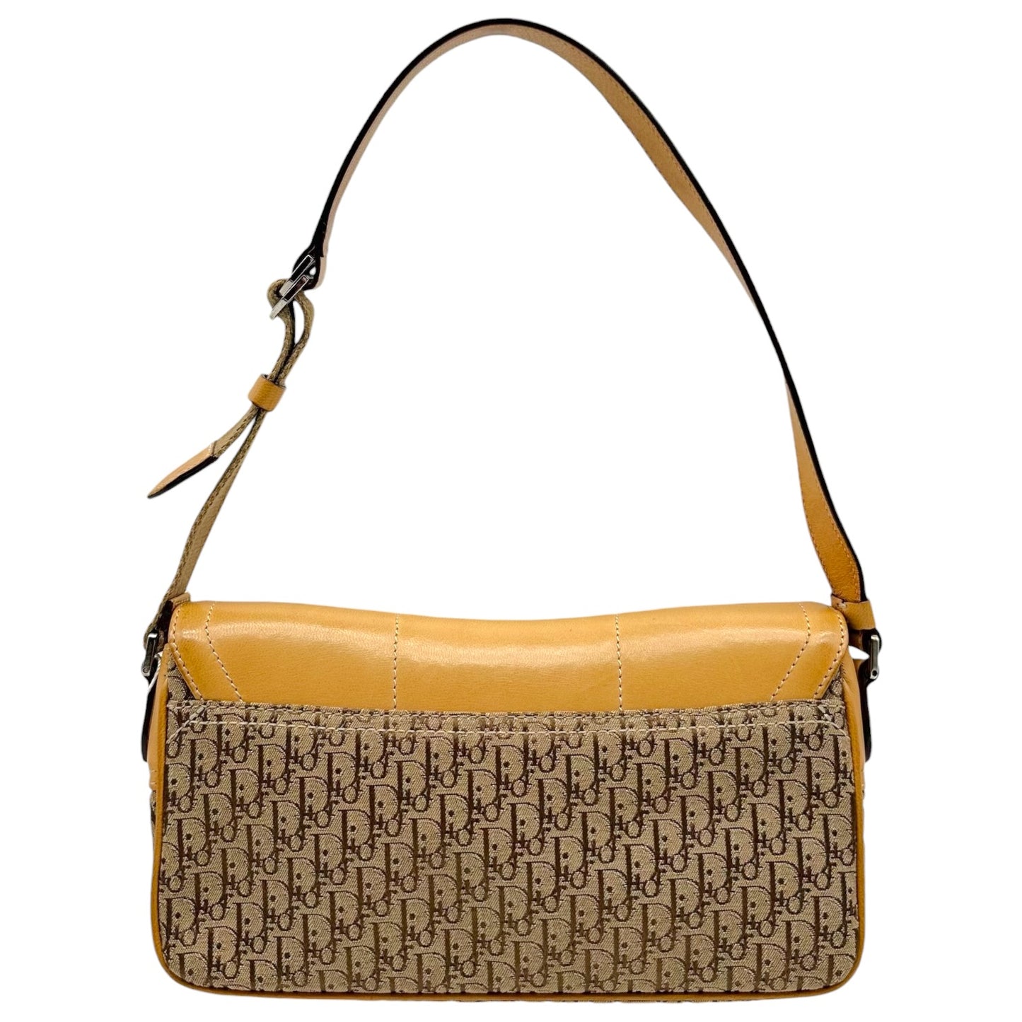 Christian Dior Shoulder Bag Tan Monogram Canvas Leather