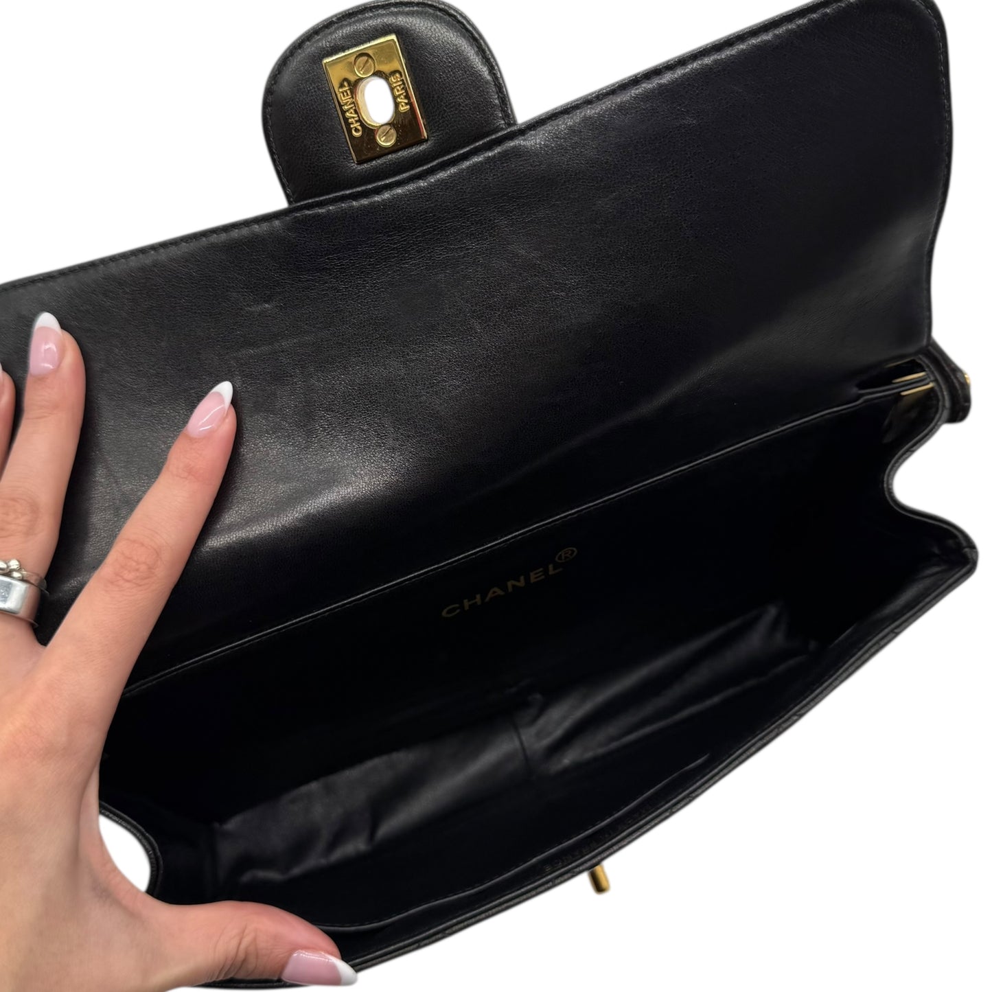 Chanel Black Matelasse Lambskin Medium Double Sided Flap Bag 1996-97 - Outfit Repeater